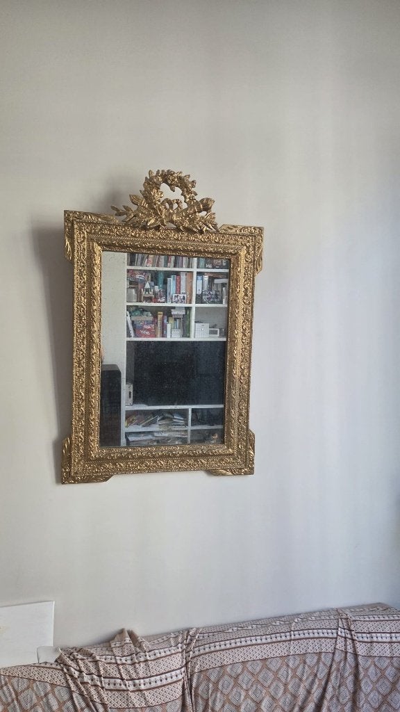 Miroir ancien : 30 euros, Antiquités & Art, Enlèvement, Rectangulaire, 50 à 100 cm, Moins de 100 cm