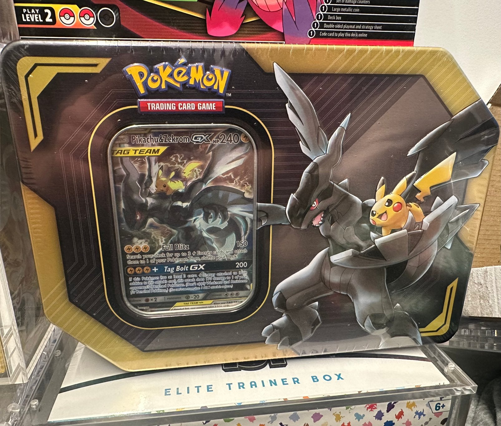 Pikachu & Zekrom GX Tin - perfecte seal, Hobby & Loisirs créatifs, Enlèvement, Neuf