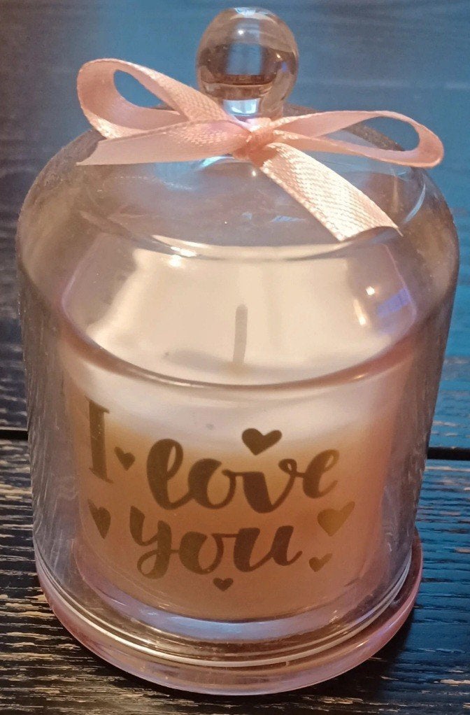 Belle bougie dans une cloche, je t'aime, Maison & Meubles, Enlèvement ou Envoi, Bougie