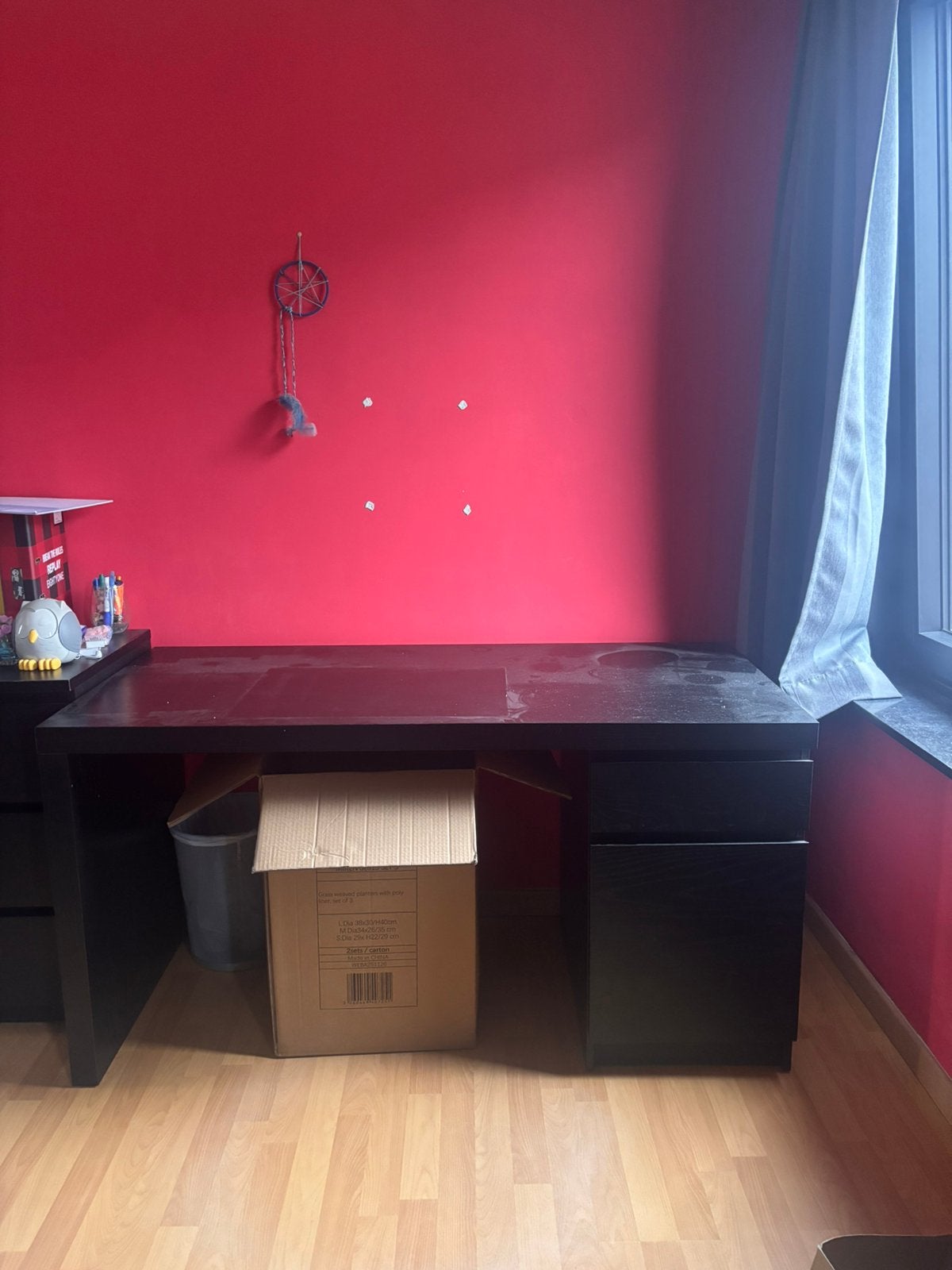 Ikea bureau te koop, Ophalen, Zwart, Hout, Schoolbureau