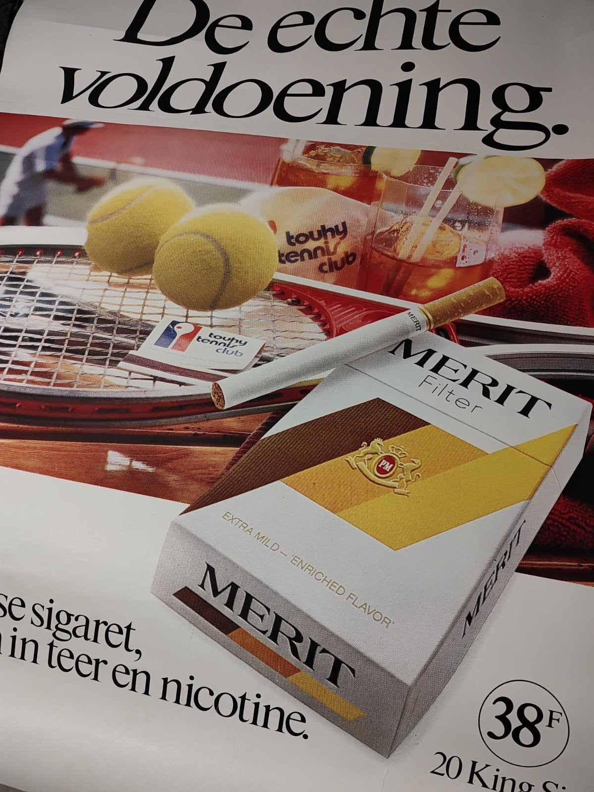Grande affiche publicitaire des cigarettes 'Merit'  +1980., Enlèvement ou Envoi, Utilisé, Panneau publicitaire