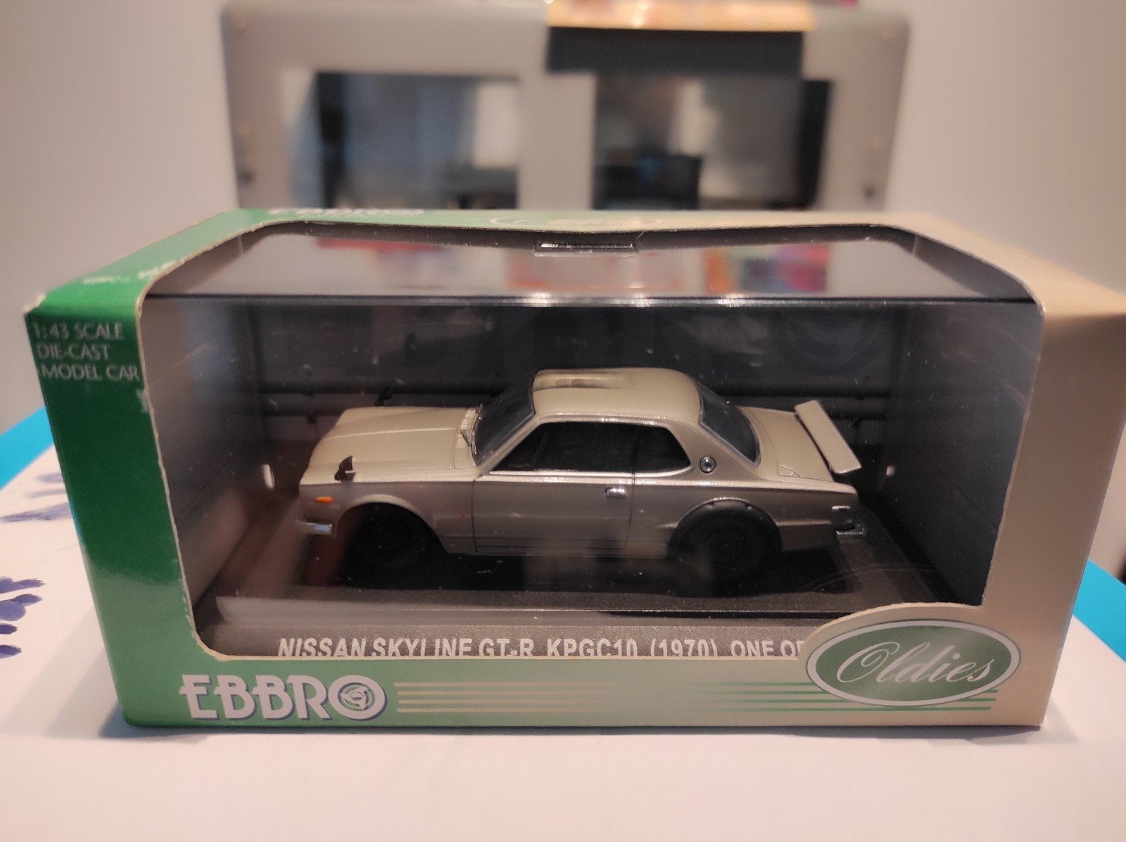 Nissan Skyline GT-R kpgc10 zilver 1970 1:43 EBBRO, Ophalen of Verzenden