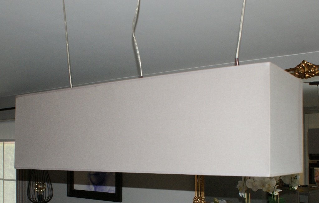 Luster / lichtkap / luchter, Huis en Inrichting, Zo goed als nieuw, Textiel, Grijs, Rechthoekig