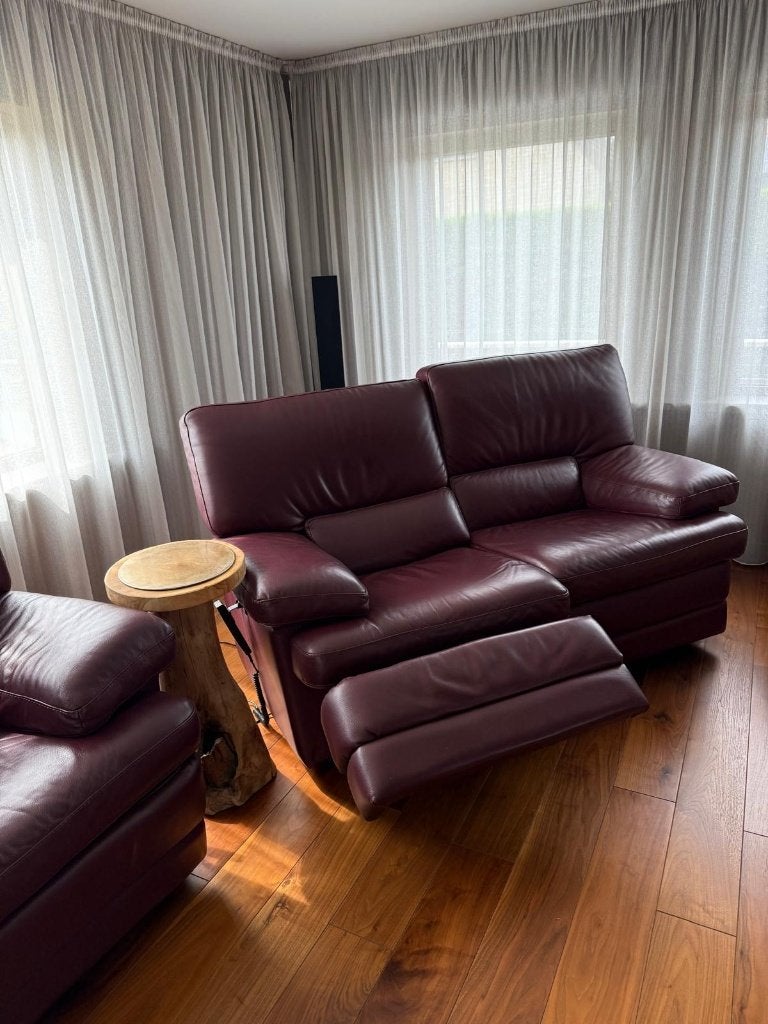 Lederen relaxzetels met mechanische kanteling - Topcomfort, Ophalen, Gebruikt, 125 cm of meer, Leer