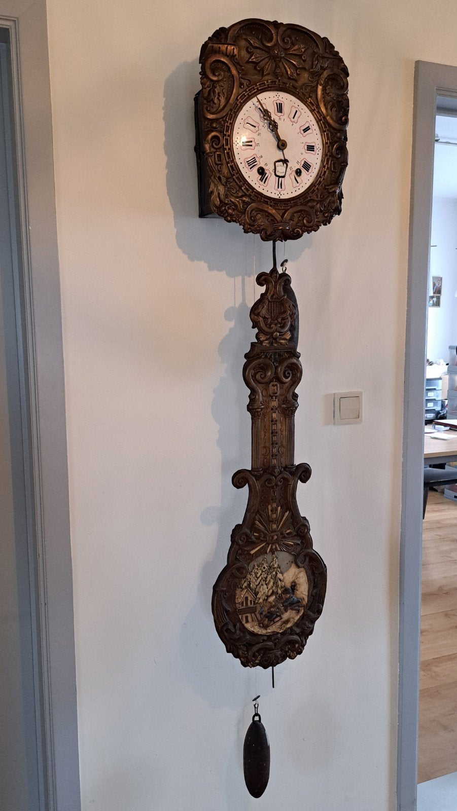 Comtoise wandklok, Antiek en Kunst, Ophalen
