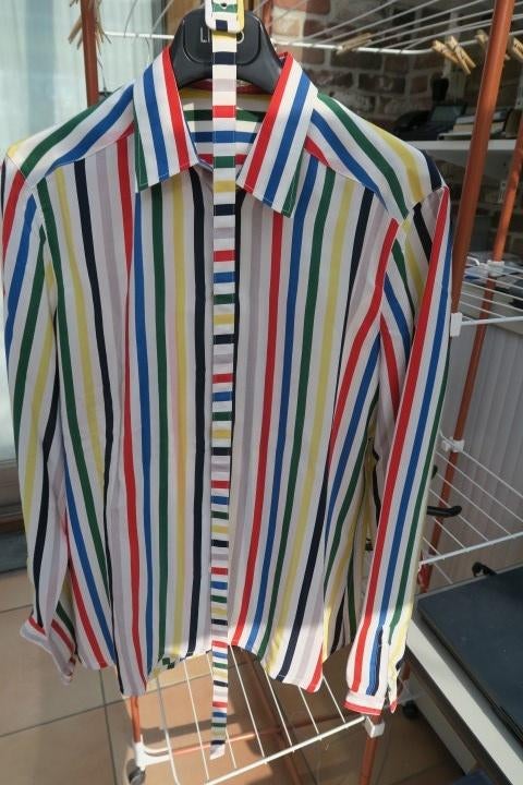Blouse + riem zijde gestreept van Laack mt 42-44, Kleding | Dames, Overige kleuren, Van Laack, Maat 42/44 (L), Nieuw