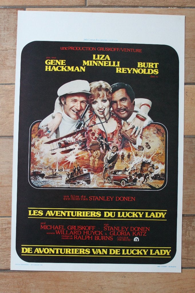 filmaffiche Lucky Lady 1975 Gene Hackman filmposter, Collections, Posters & Affiches, Enlèvement ou Envoi, Rectangulaire vertical