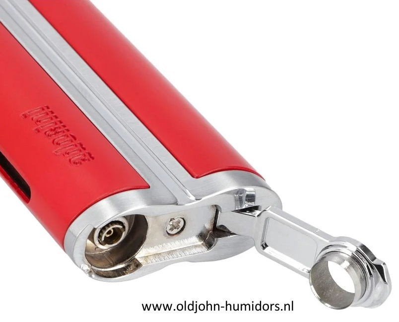 ADORINI   SIGAARAANSTEKER JETFLAME RED/SILVER + BOOR  sas28, Ophalen of Verzenden, Nieuw, Aansteker