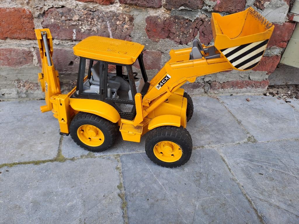 Bruder jcb 4cx tractor met shovel en graafarm, Ophalen, Gebruikt