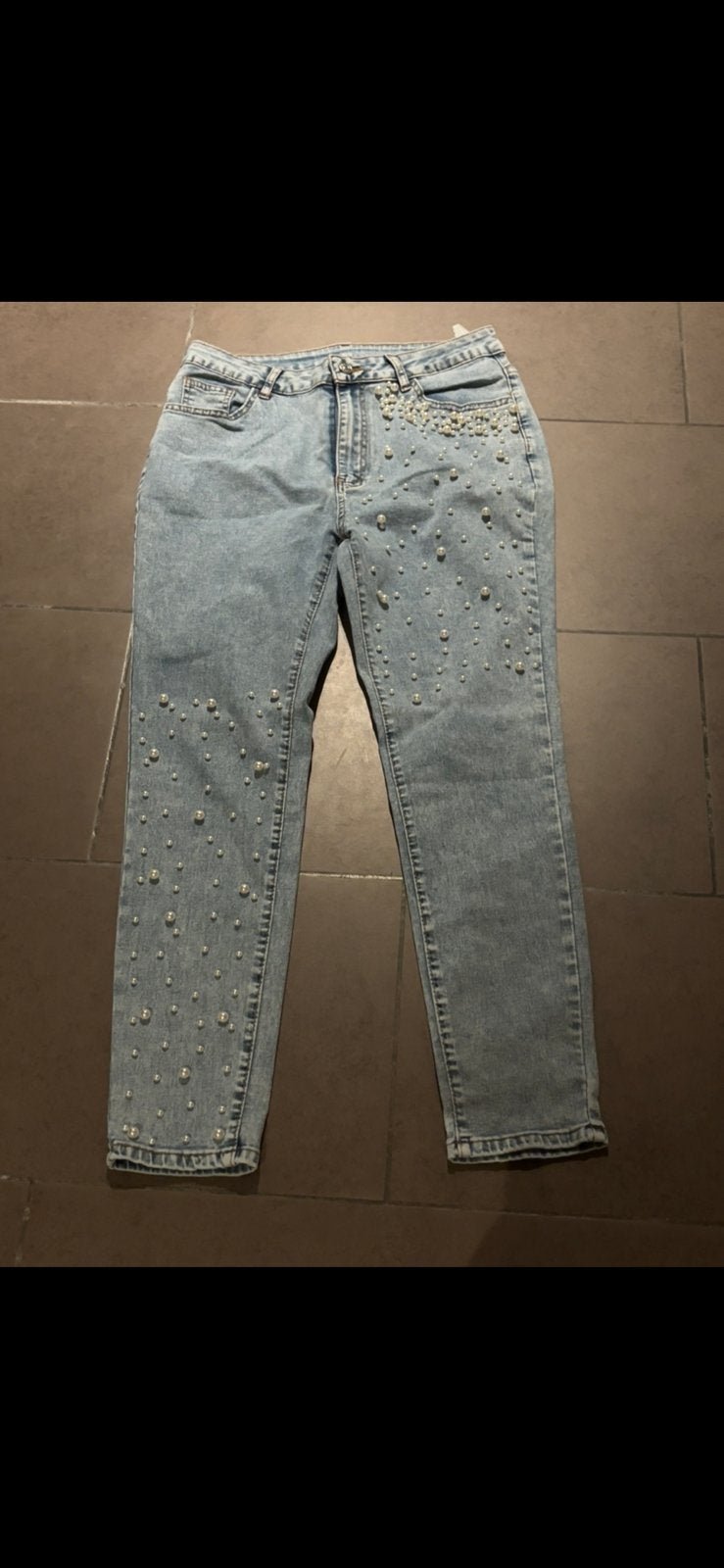 Jeansbroek met parels xl nieuw, Vêtements | Femmes, Enlèvement ou Envoi, Comme neuf