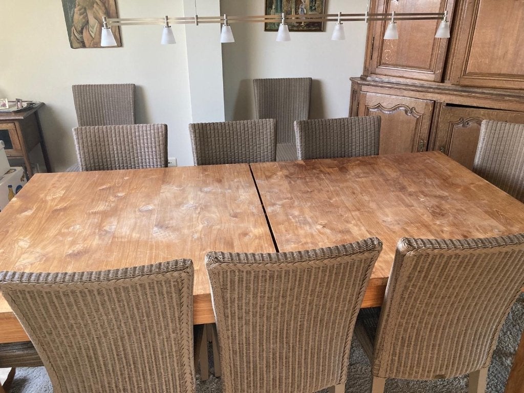 Table en bois massif, Maison & Meubles, Teck, Enlèvement, Utilisé, 50 à 100 cm