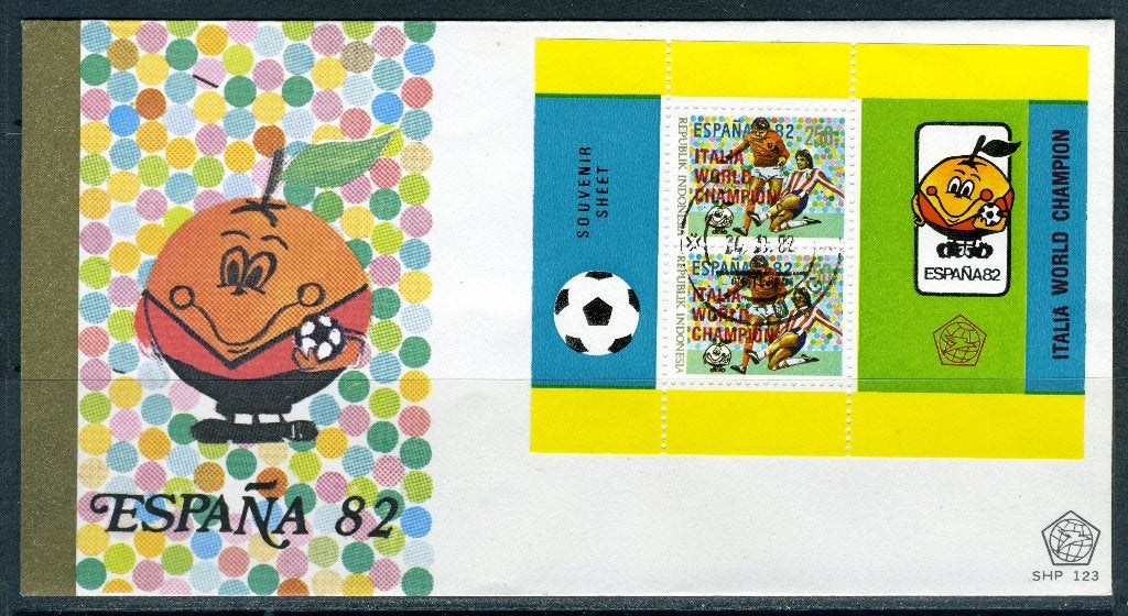 INDONÉSIE : ZB 1124 FDC 1982 Football Espagne, Envoi, Affranchi, Asie du Sud