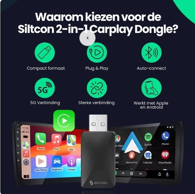 USB Dongle draadloos Apple Carplay / Android Auto, Ophalen, Nieuw
