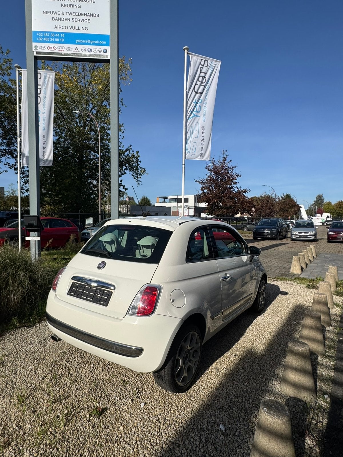 Fiat 500 benzine met keuring verkoop garantie, Auto's, Voorwielaandrijving, Euro 5, Stof, Zwart