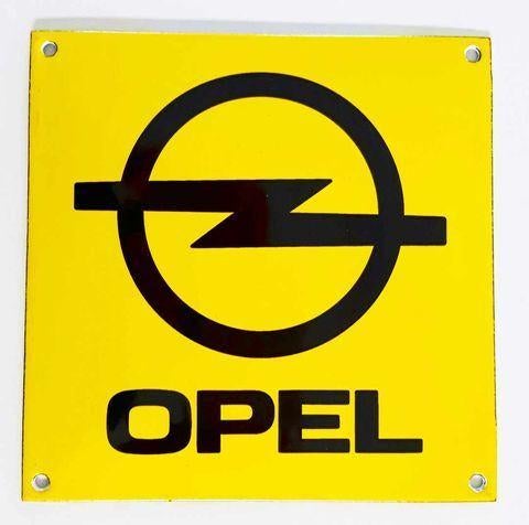 Emaillen Opel logo vierkant reclame deco bord, Verzamelen, Merken en Reclamevoorwerpen, Nieuw, Reclamebord, Ophalen of Verzenden