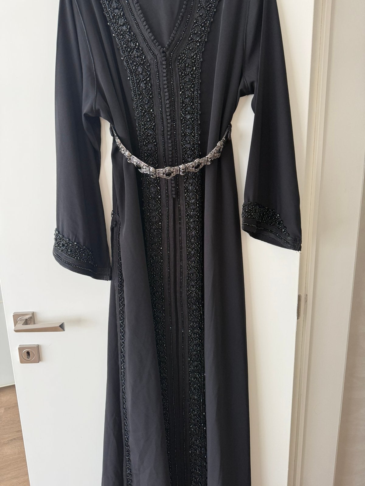 Takchita/ Caftan noir, Kleding | Dames, Jurken, Ophalen of Verzenden, Zo goed als nieuw, Zwart