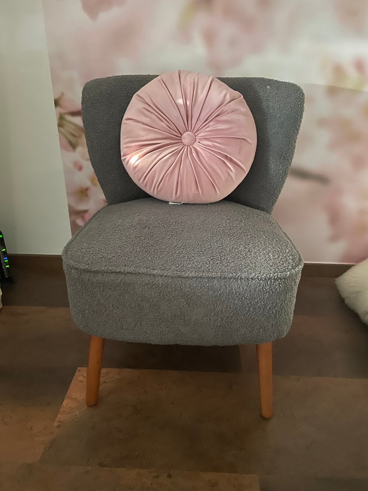 Donkergrijze zetel in boucle, Neuf, 50 à 75 cm, 50 à 75 cm, Autres formes