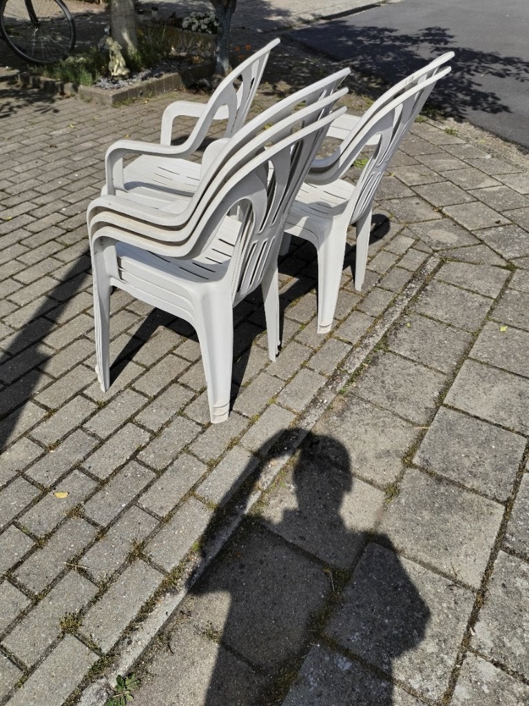 Tuin stoelen 6 stuks, Ophalen, Gebruikt, Plastic, Stapelbaar