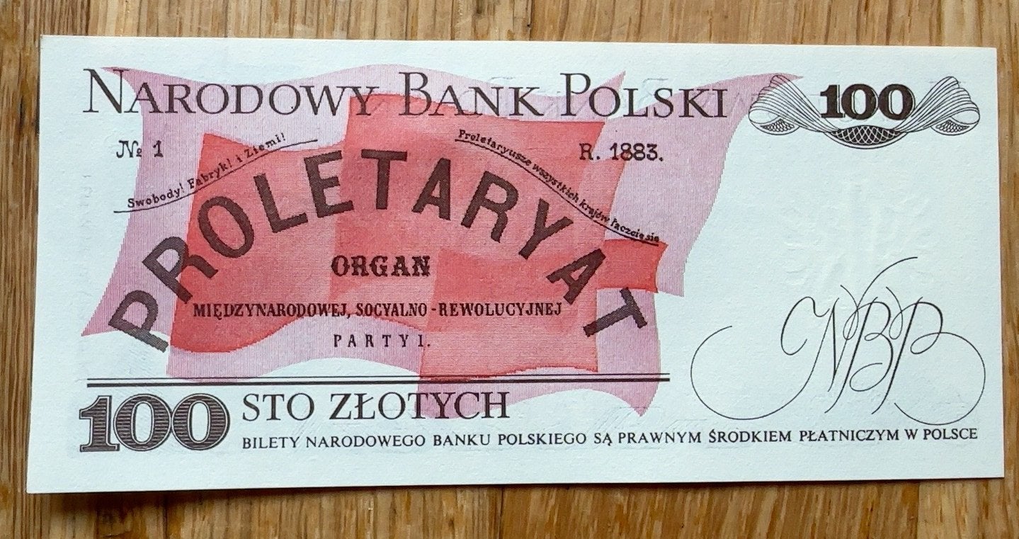 100 złoty Polen 1988 — PROLETARYAT opdruk, Postzegels en Munten, Ophalen of Verzenden, Setje