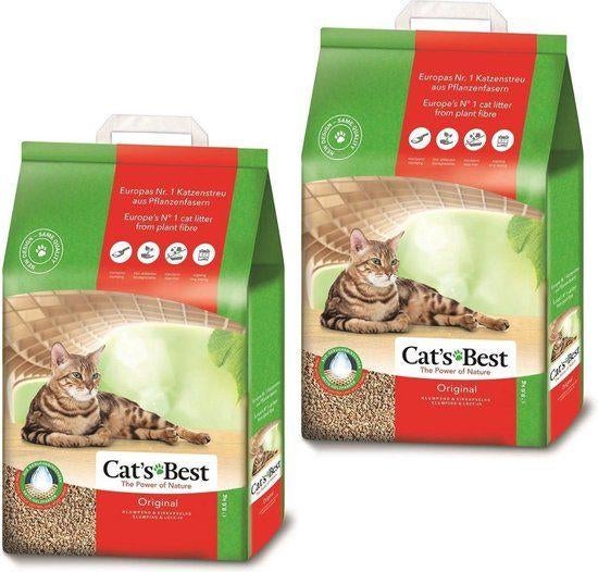 Cat's Best Original kattenbak — 2 x 20L (bijna nieuw), Ophalen, Zo goed als nieuw