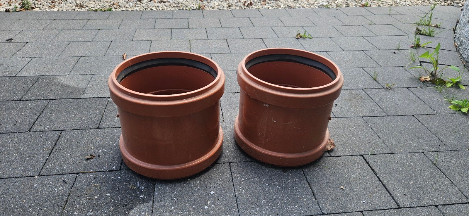 2x Funke PVC Overschuifmof / Steekmof 250 mm SN8, Enlèvement, PVC, Évacuation