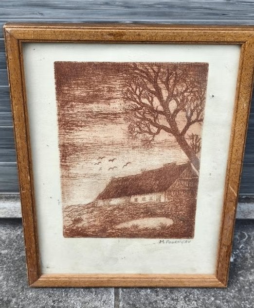 Gravure signe Maurice fourneau, Enlèvement ou Envoi, Gravure
