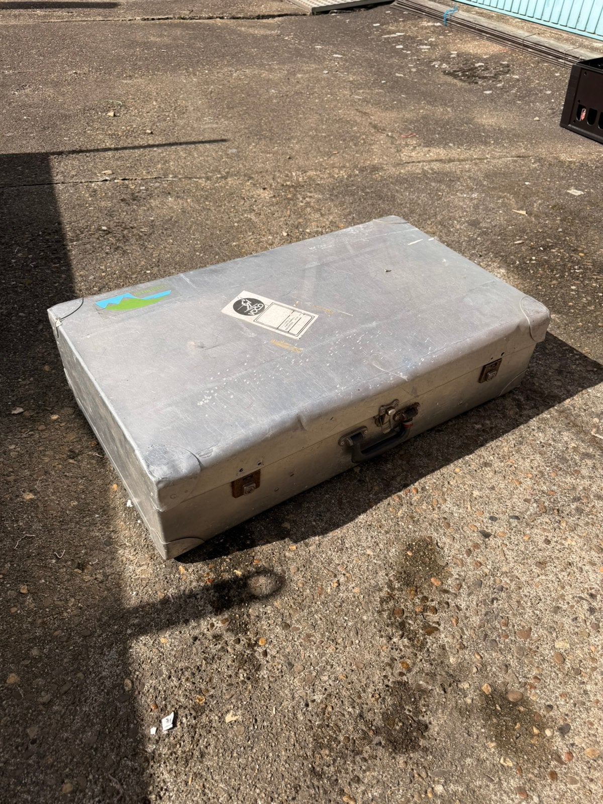 Oude vintage aluminium koffer – retro opbergkoffer, Ophalen, Gebruikt, Metaal