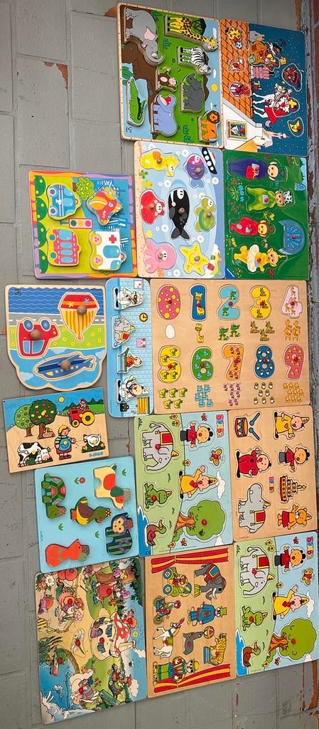 Houten insteekpuzzels, Comme neuf, Enlèvement, 6 mois à 2 ans, Moins de 10 pièces