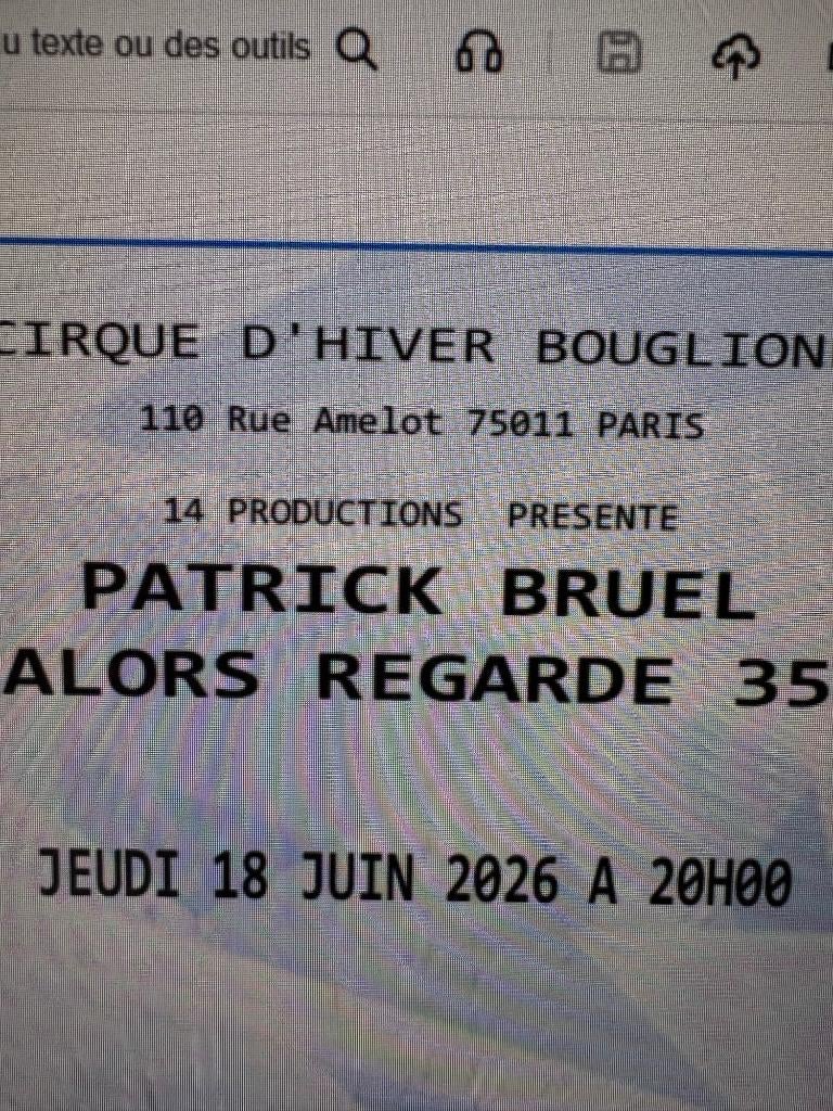 Concert Paris Patrick Bruel Cirque d'Hiver Bouglione 18.06, Tickets & Billets, Juin