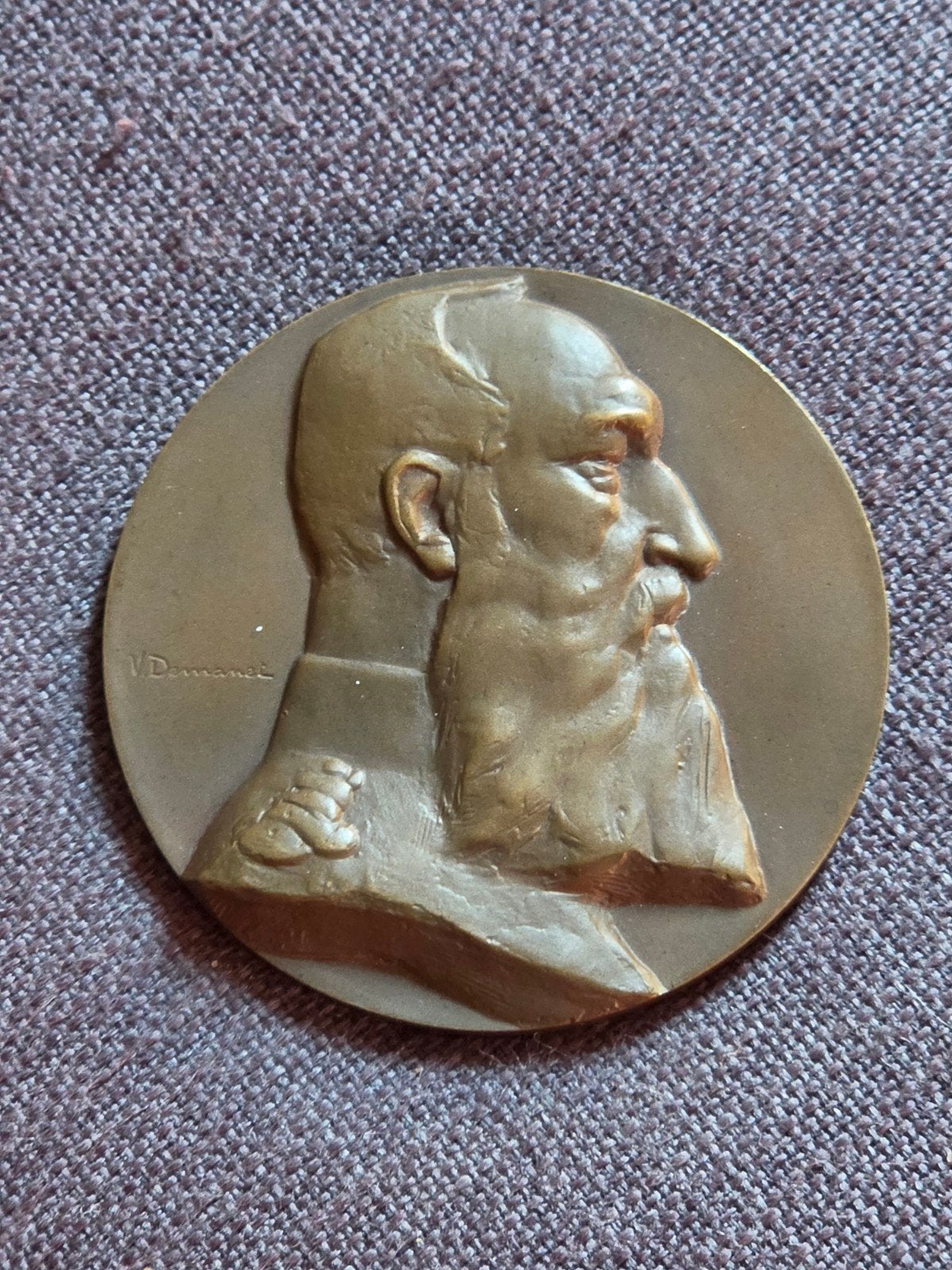 Medaille Koning Leopold II ( Victor Demanet ) 7cm, Ophalen of Verzenden