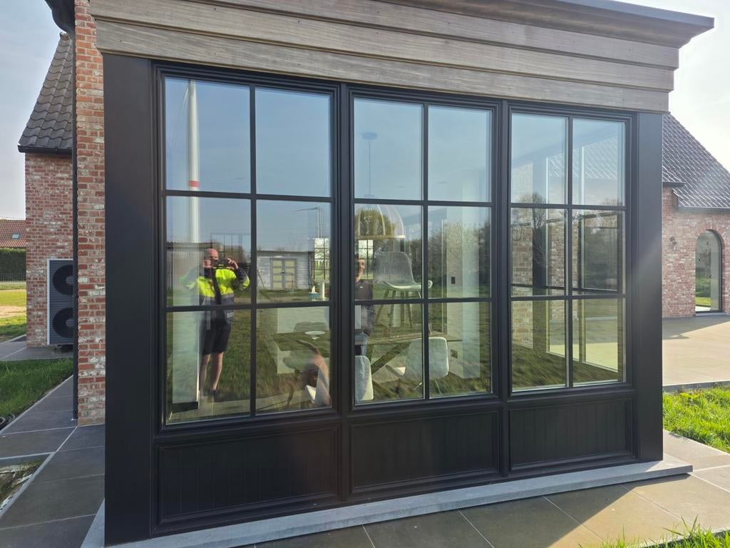 baie vitrée Aluminium 3 doubles vitrages UG 0,7, Aluminium, Comme neuf, Enlèvement, Vitre comprise