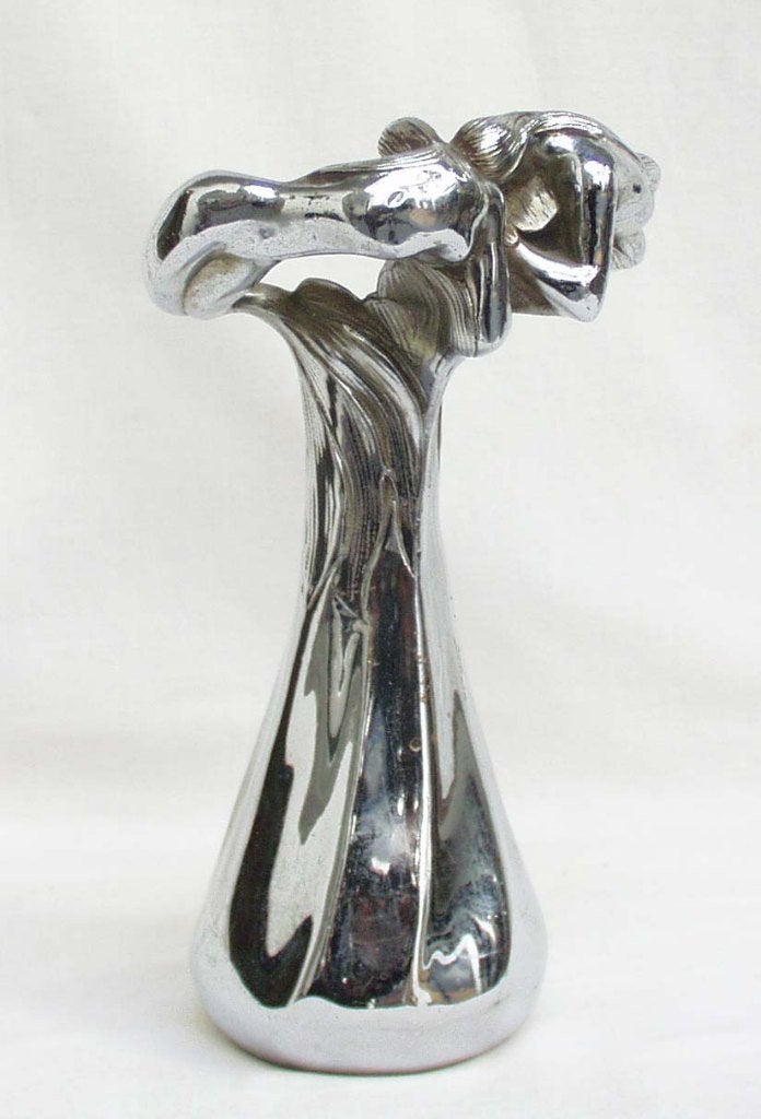 Verchroomd Bronzen Art Nouveau Vaas - Vojave Bruxelles., Antiek en Kunst, Kunst | Beelden en Houtsnijwerken, Beeld, Brons, Scène