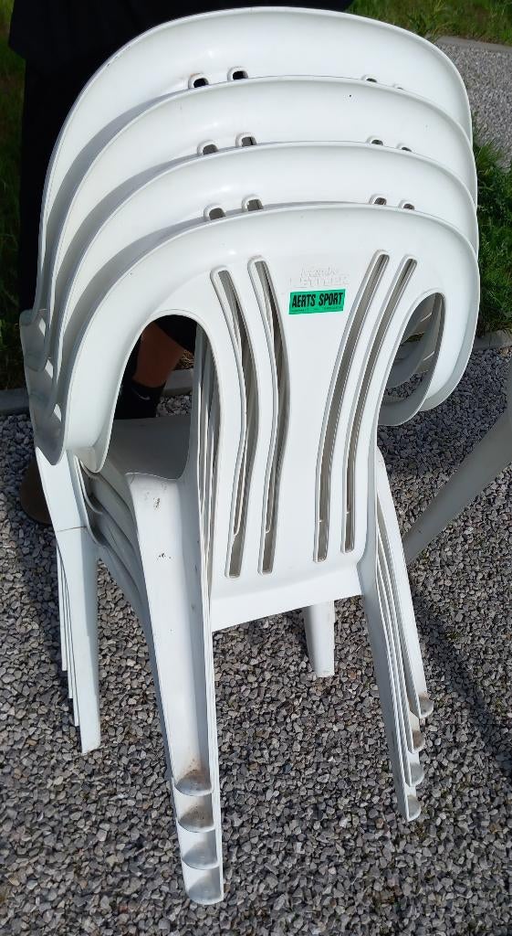 4 kunststoffen tuinstoelen Kettler, Tuin en Terras, Ophalen, Gebruikt, Kunststof, Stapelbaar