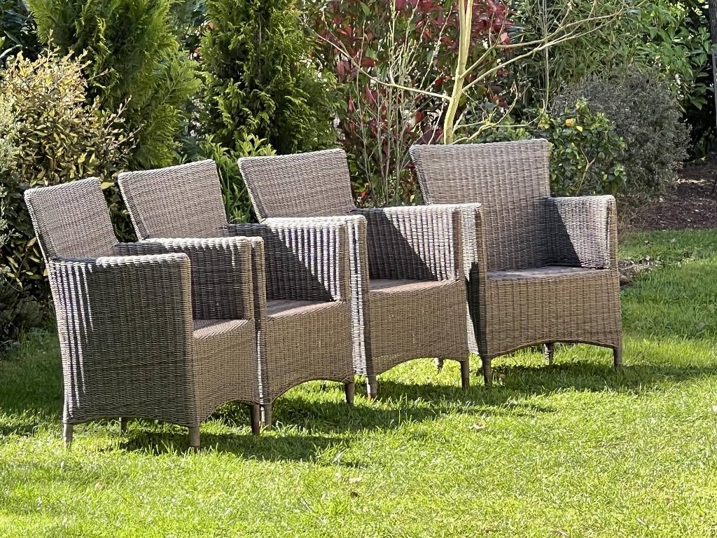 Tuinstoelen wicker 4 stuks wickerstoelen, Enlèvement, Neuf, Osier