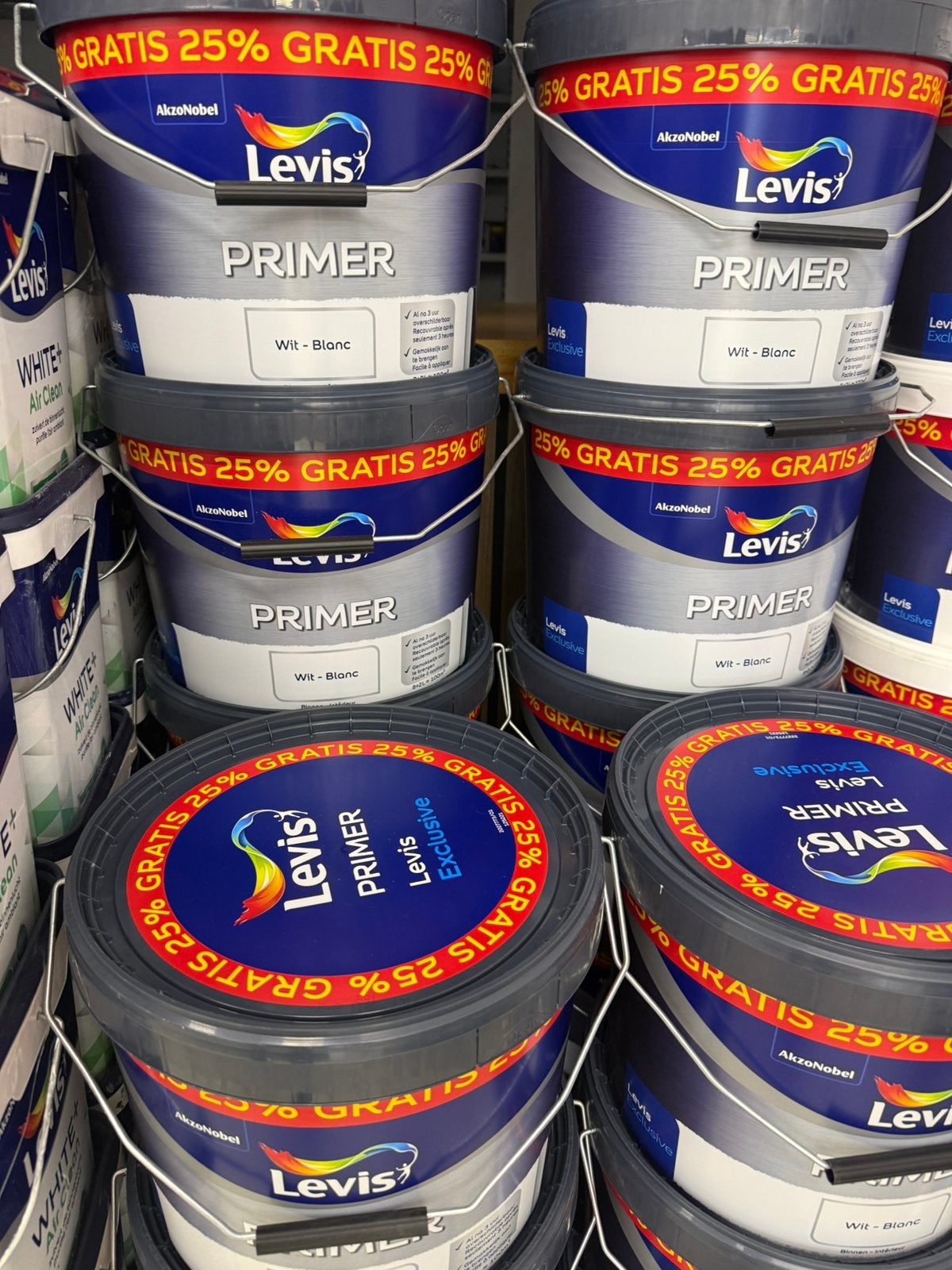 ‼️ Peinture Levis Velours 10L & Primer Levis 10L super PROMO, Enlèvement, Neuf, Blanc, Peinture