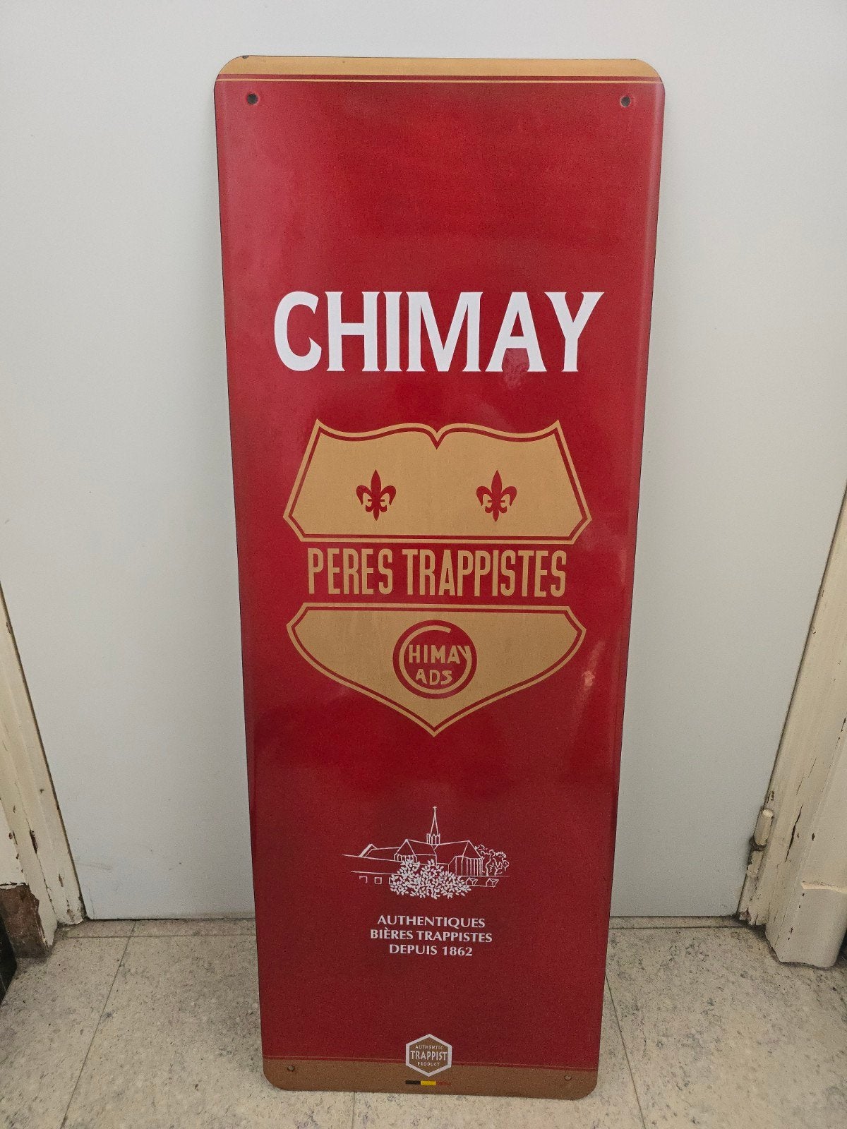panneau d'affichage en émail Trappist Chimay, Collections, Enlèvement, Panneau publicitaire