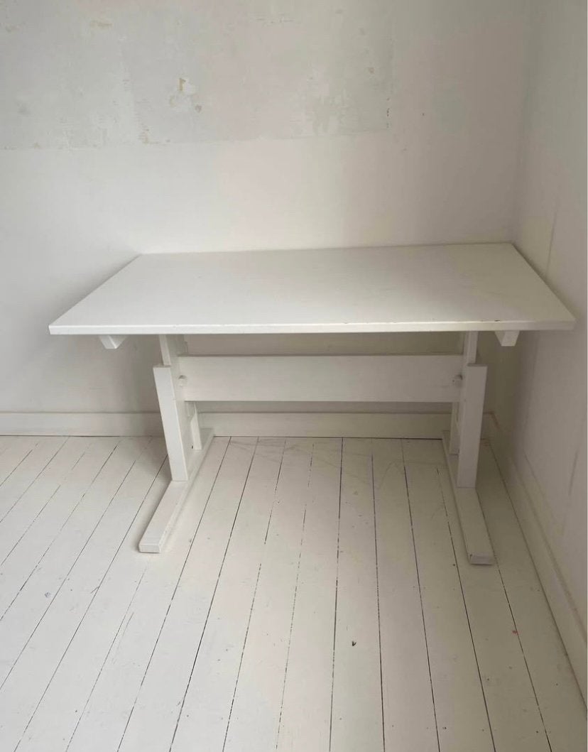 Bureau blanc en bois – Bon état, Ophalen, Gebruikt, Wit, Hout