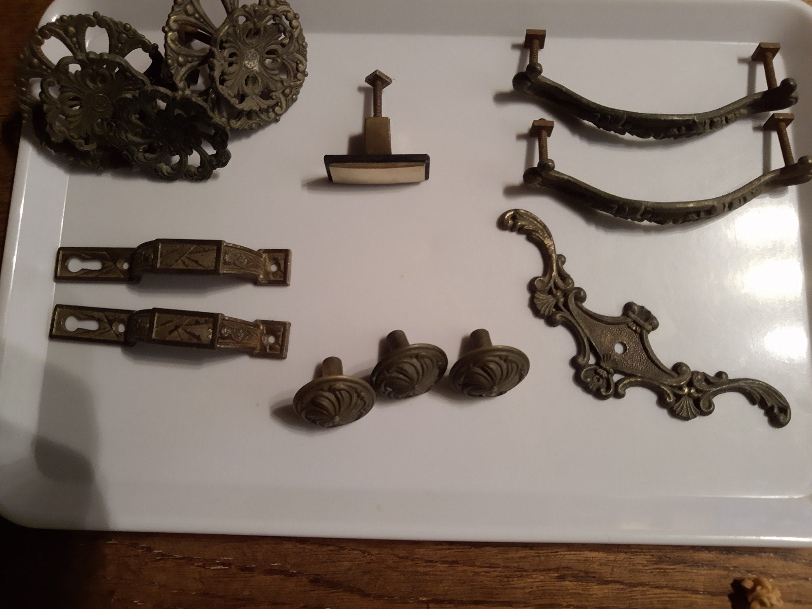 Koperen en bronzen deur en kast beslag, Antiek en Kunst, Ophalen, Brons