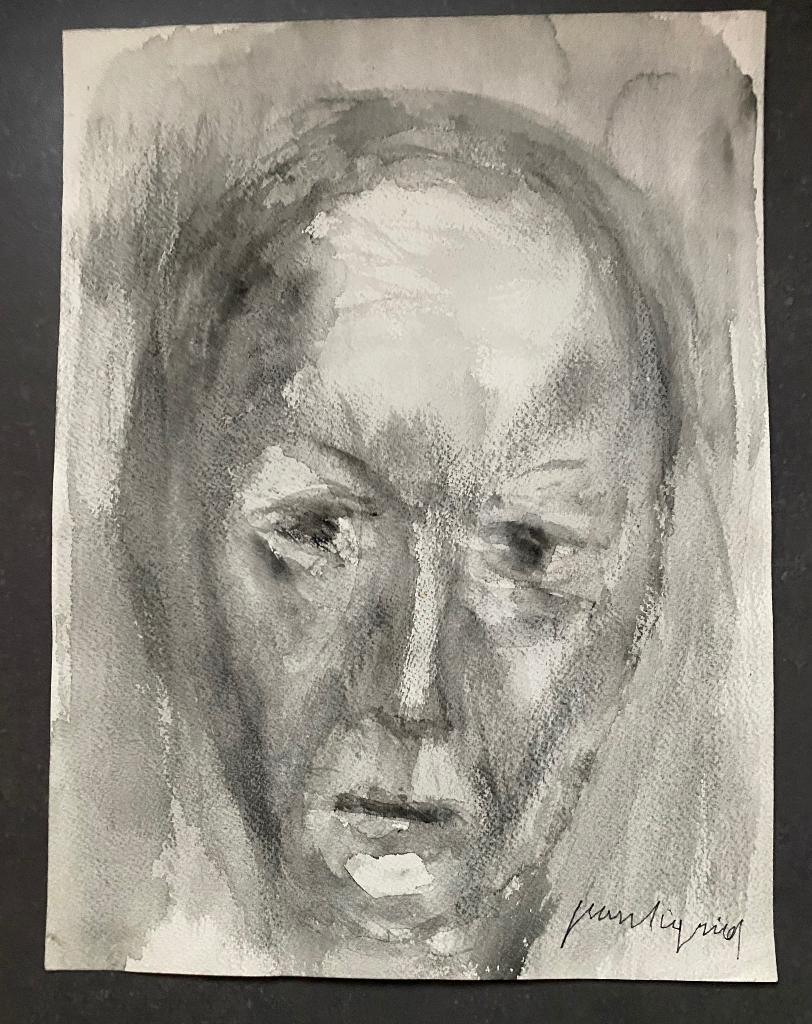 aquarel portret jaren 1970 getekend, Antiek en Kunst, Kunst | Schilderijen | Modern, Ophalen of Verzenden