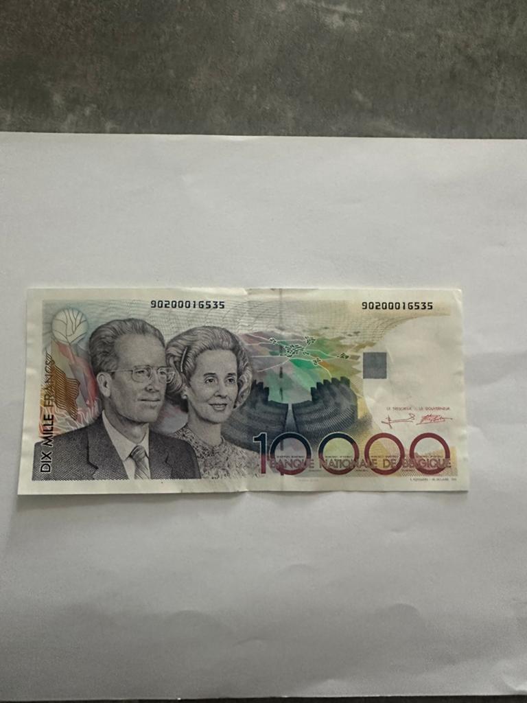 10.000 authentieke Belgische frank (1992-1997), Ophalen, Los biljet