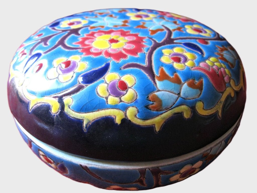 Ronde bonbonnière / schaal Emaux de Longwy., Antiquités & Art, Enlèvement