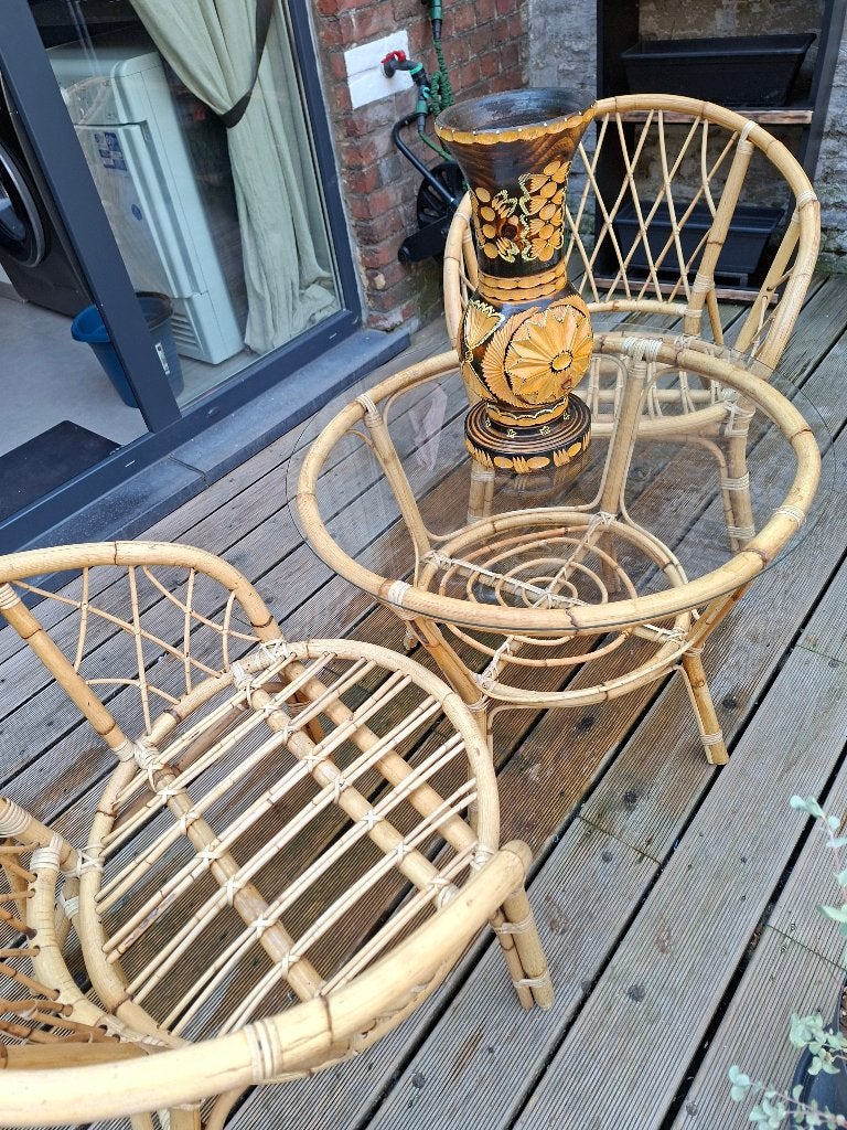 Salon de jardin, Tuin en Terras, Rotan, Zo goed als nieuw, Tuinset, Ophalen