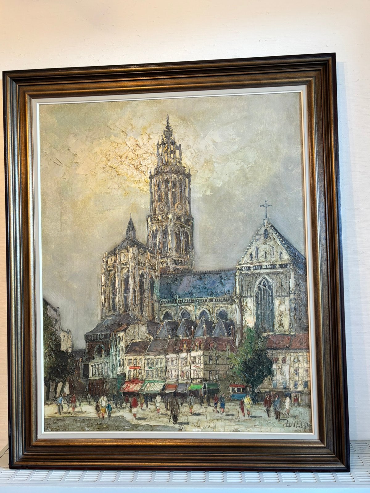 Olieverf, gesigneerd Willen, kathedraal van Antwerpen, Ophalen, Doek