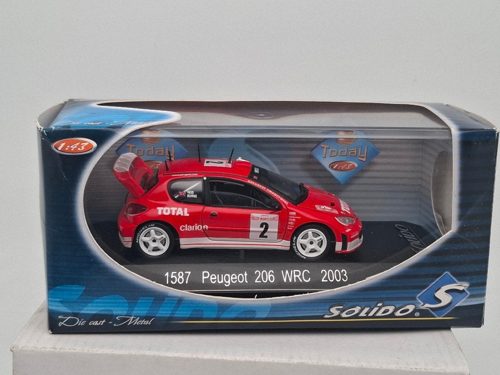 Peugeot 206 - Rallye WRC 2003 - Solido 1/43, Hobby & Loisirs créatifs, Envoi, Comme neuf, Voiture, Solido