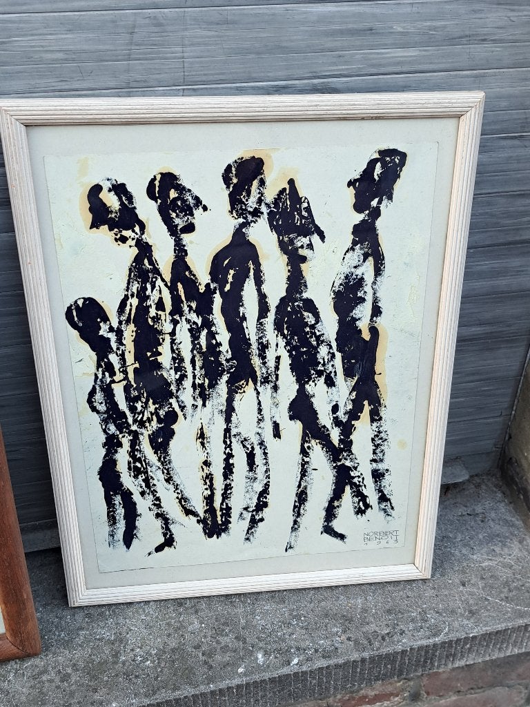 Technique mixte signe norbert benoit 1963, Enlèvement ou Envoi, Technique mixte