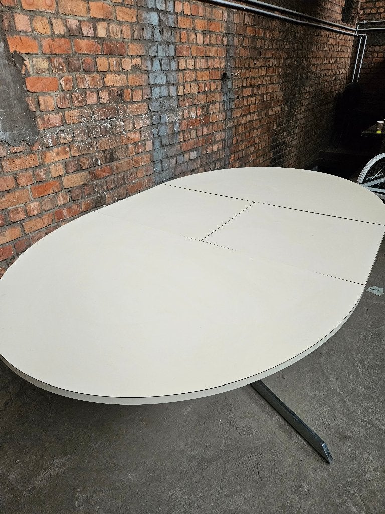 Table extensible ovale vintage style Florence Knoll, 50 – 75, 150 à 200 cm, Design mid-century, Autres essences de bois