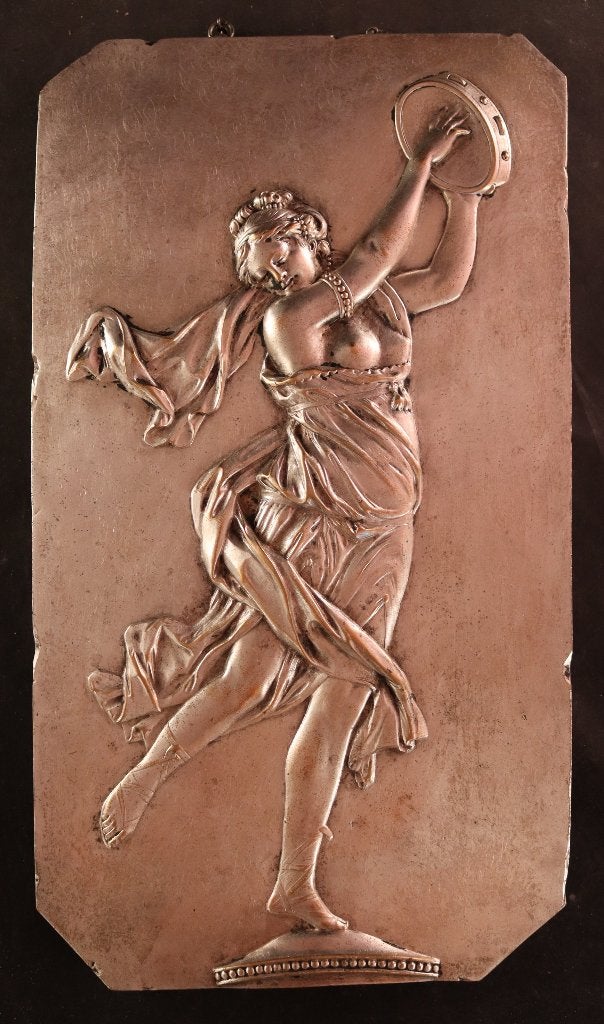 Antieke bronzen reliëfplaquette, Antiek en Kunst, Antiek | Brons en Koper, Ophalen of Verzenden