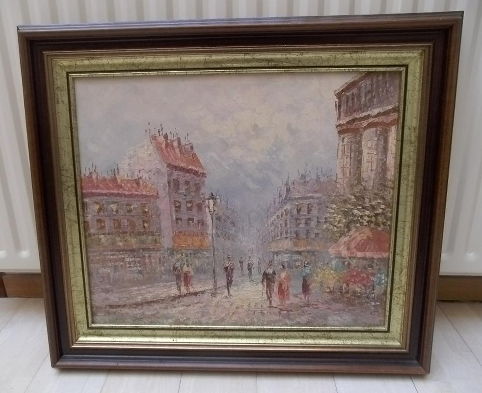 schilderij impressionistisch stadsgezicht, Antiek en Kunst, Ophalen
