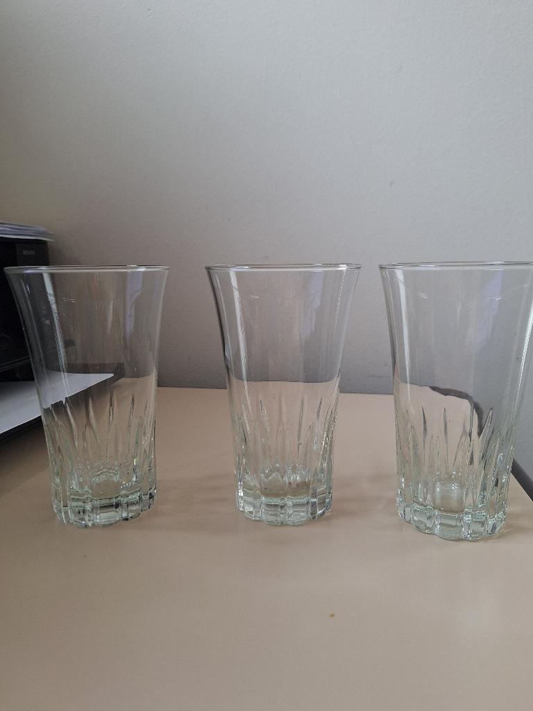 3 glazen, Huis en Inrichting, Keuken | Servies, Ophalen of Verzenden, Zo goed als nieuw, Glas, Glas of Glazen