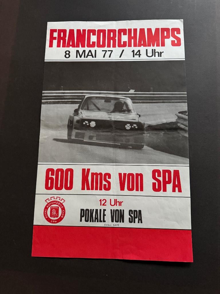 poster 1977 600 KM Spa BMW ..., Ophalen of Verzenden, Auto's